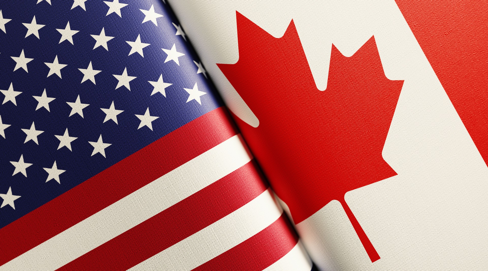 American And Canadian Flag Pair